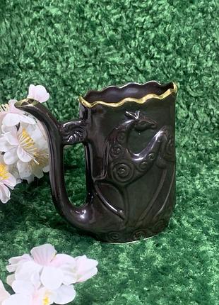 Бюветниця напувалка чашка з носиком кухоль для мінеральної порцеляни 70-і вінтаж н1651 бюветниця шоколадного кольору з декоруванн