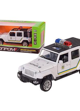 Металева поліцейська машинка для дітей jeep wrangler police police