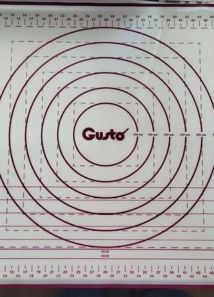 Gt-4565-2 килимок силіконовий для формування та випікання тіста gusto, 45х65см (бордо) зміцнений
