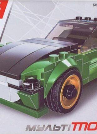 Конструктор для детей зеленая машинка iblock 10 в 1