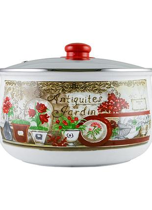 Цветочный сад gt-t-116-fg кастрюля gusto 16 см, 2,1 л
