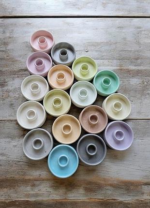 Гипсовый подсвечник для свечей — акцент в вашем декоре, вересковый, круг, 9,5*3,5 см