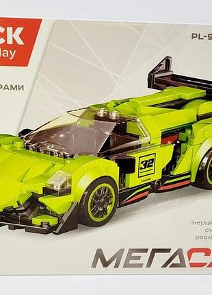 Конструктор iblock гоночный автомобиль салатовый мегакар