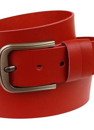 Ремень кожаный джинсовый sullivan rmk-131(7.5)115-150 см красный