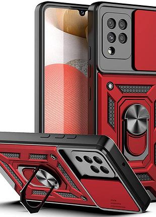 Ударостійкий чохол camshield serge ring для samsung galaxy a22 4g / m32 черный зелёный красный