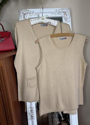 Двойка кардиган и майка кашемир шелк