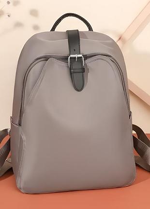 Женский рюкзак повседневный городской текстильный молодежный серый прогулочный классический с карманами