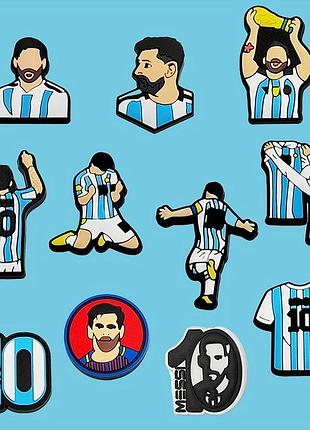 Джибитсы мессеры messi футбол football jibbitz 11 шт аксессуары крокс украшение dz_150