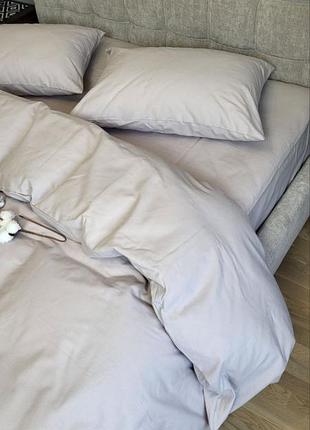 Комплект постільної білизни сірий мусон s146, turkish flannel