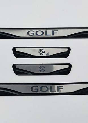 Накладки на пороги vw golf 3,4,6,7,8 на пороги хром-пласт