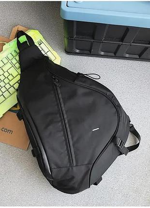 Мужская нагрудная сумка слинг повседневная вместительная непромокаемая черная we power