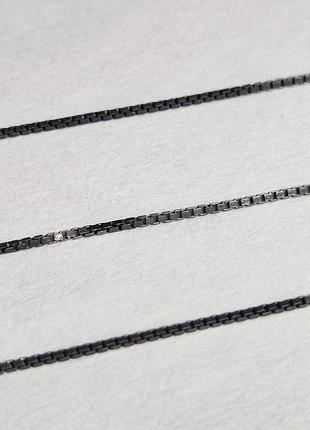 Цепочка черненое серебро 925 под кулон венецианское плетение толщина 0.8 мм, длина 45 см