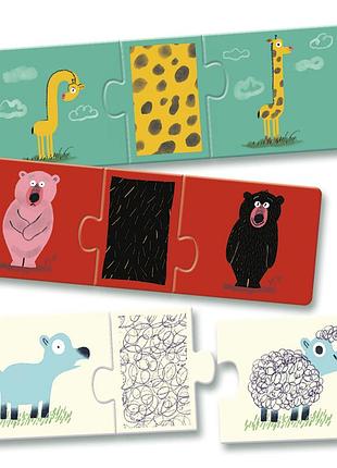 Djeco тріо - пазл "одягни звірятко"
