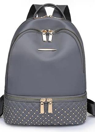 Женский компактный рюкзак нейлоновый balina повседневный серый для девушек