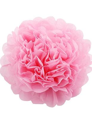 Помпон паперовий для свята 15 см рожевий