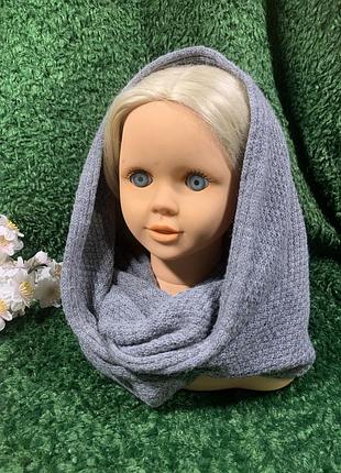 Хомут шапка щарф снуд серый трикотажный ширина 30 см. н1602 хомут серый, ткань трикотаж, мягкая и приятная к