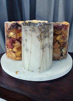 Коллекция свечей "эстетика природы" на подставке, с ароматом сандал