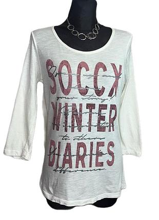 Винтажный лонгслив soccx winter christmas vintage 2000s y2k с рукавами 3/4