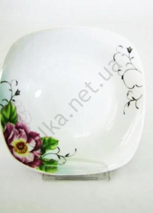 Салатник квадратный роза чайная №6 - 14 х 4 см. (12 шт. в уп) variomarket