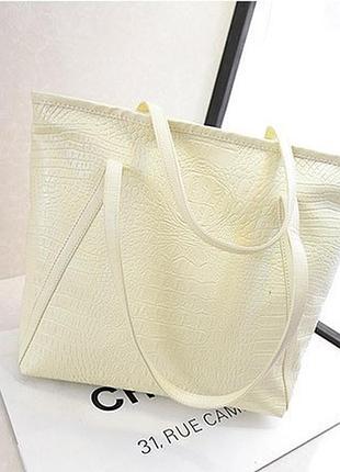 Сумка женская эко кожа молочный( 0417 )