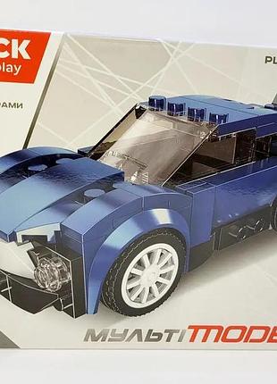 Конструктор для детей синяя машинка iblock 10 в 1