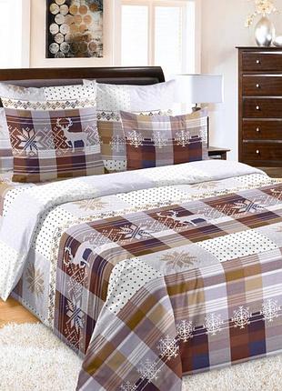 Постельное белье перкаль норвегия коричневый семейный