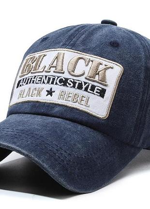 Бейсболка кепка black rebel котон колір чорний