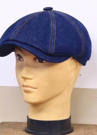 Кепка мужская восьмиклинка хулиганка 8 клинка comfort heads весення летняя костюмная джинс овая синий син 60