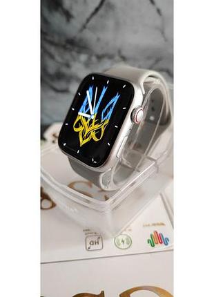 Умные смарт часы smart watch gs8 pro max 45mm смарт-часы с украинским языком и функцией звонка серебро матовый