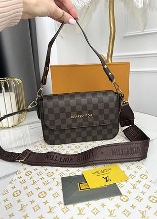 Жіноча шкіряна сумочка крос боді луі вітон брендова міська сумка через плече louis vuitton маленька зі шкіри кдля дівчини