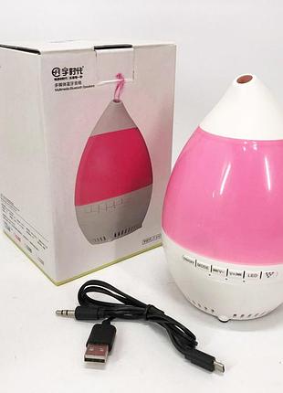 Колонка увлажнитель с диодной подсветкой jt-315, настольный увлажнитель воздуха. цвет: розовый