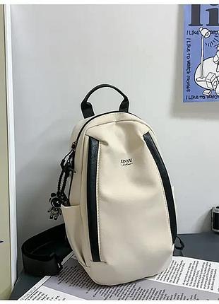 Мужская сумка слинг через плечо плотная водонепроницаемая белая tiding (без брелка)