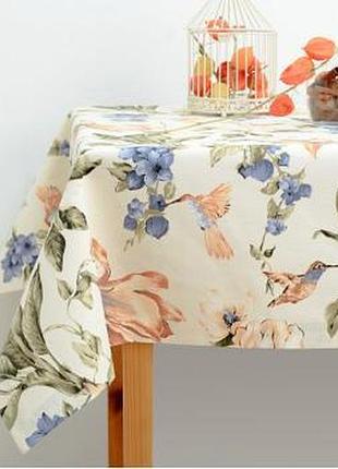 Скатерть водоотталкивающая 140х170 колибри синий