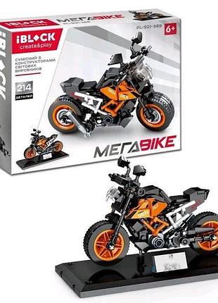Конструктор мотоцикл байк спортивный iblock оранжевый