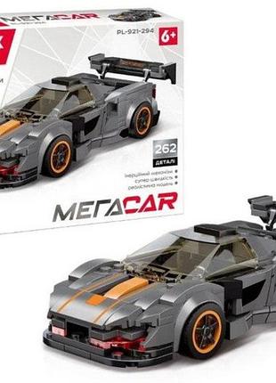Конструктор iblock гоночный автомобиль спорткар серый