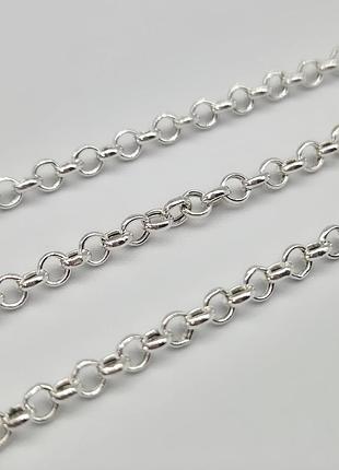 Ланцюжок срібло 925 під кулон якірне роло плетіння товщина 3.2 мм, довжина 53 см