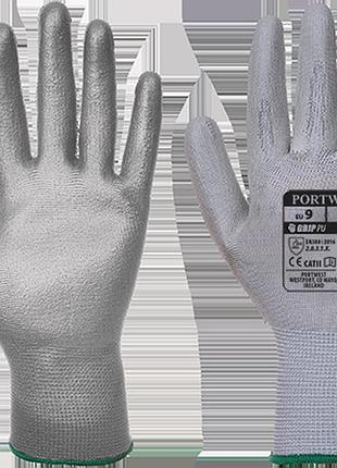 Перчатки с пу покрытием ладони a120 серый, m