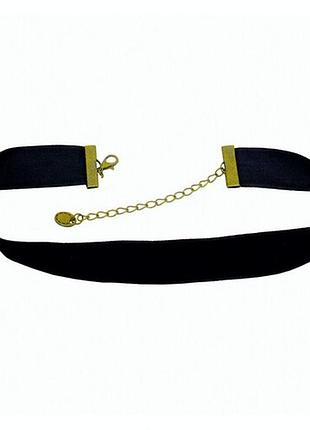 Чокер (choker) на шию оксамитовий, чорний, намисто, кольє