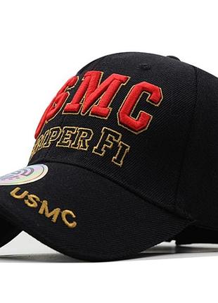 Бейсболка кепка usmc котон цвет черный