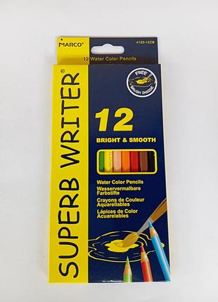 Карандаши цветные 12 цв. акварельные марко 4120