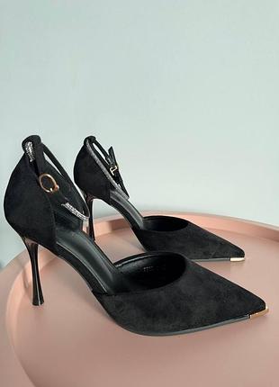 Туфлі, арт. 1274, черный, экозамша