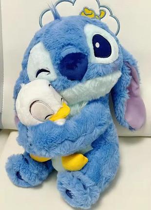 Плюшевый друг стич с утёнком – коллекционная игрушка stitch disney 26 см