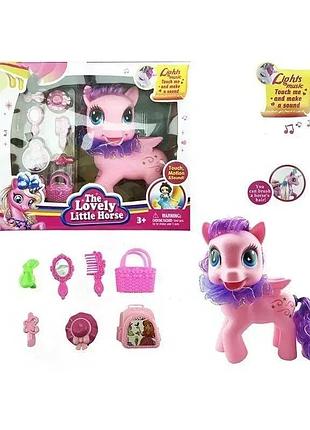 Пони xx 186 (48/2) звук, мелодия, подсветка, аксессуары, в коробке xx 186