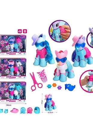 Поні модниця 3 види, світло, звук, сенсорна паличка, з аксесуарами, в кор. 88466