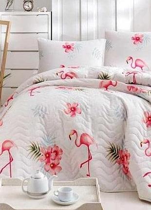 Покрывало стеганое с наволочкой 160х220см flamenco крем eponj home