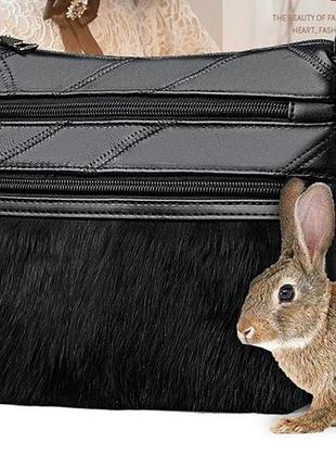 Сумка жіноча натуральна шкіра + еко шкіра чорний( 0326 )