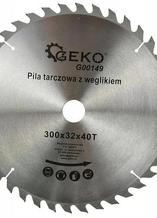 Диск відрізний по дереву з твердосплавним наконечником.geko g00149 300х32х40т