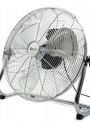 Підлоговий електровентилятор inox 50 см 135 вт geko g80472, електричний вентилятор, мережевий вентилятор