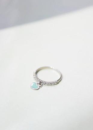 Серебряное кольцо с сердцем 6