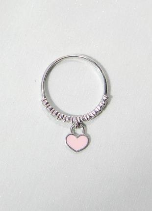 Серебряное кольцо с сердцем 7